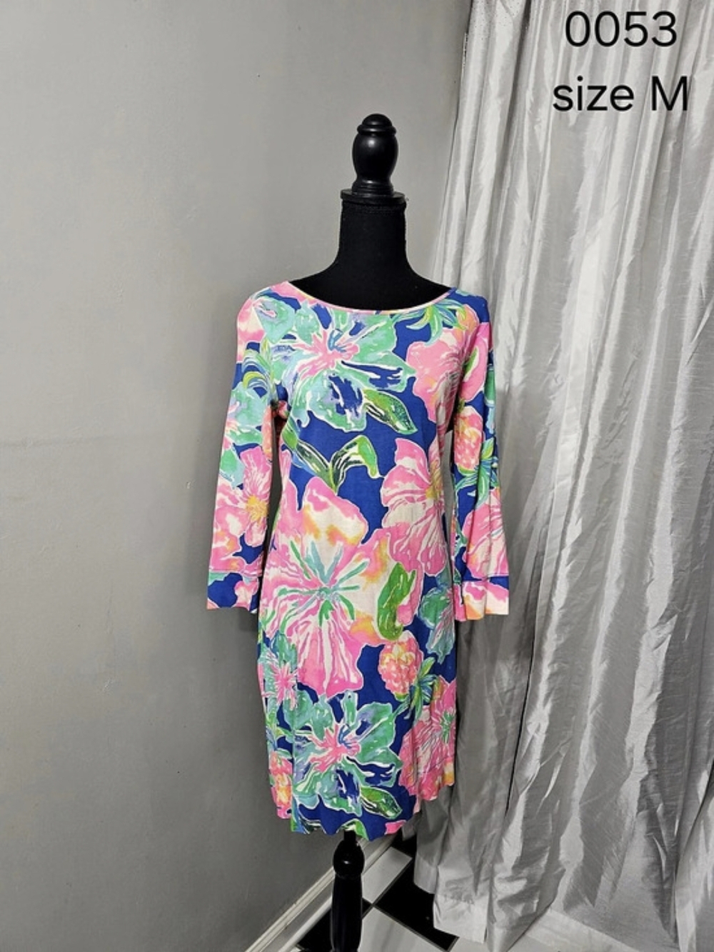 Lilly Pulitzer Floral Mini Dress in Pink & Blue Size Medium